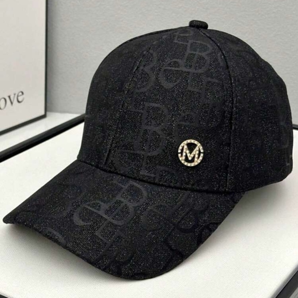 Black Monogram Baseball Cap